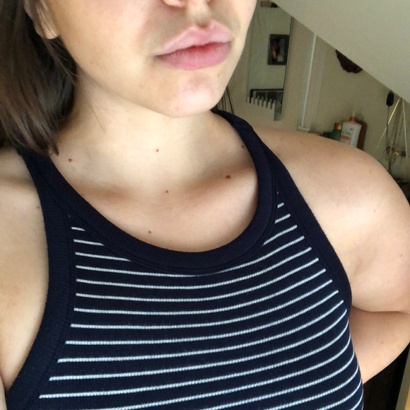 Midi navy and white striped dress - Picture 6 of 6